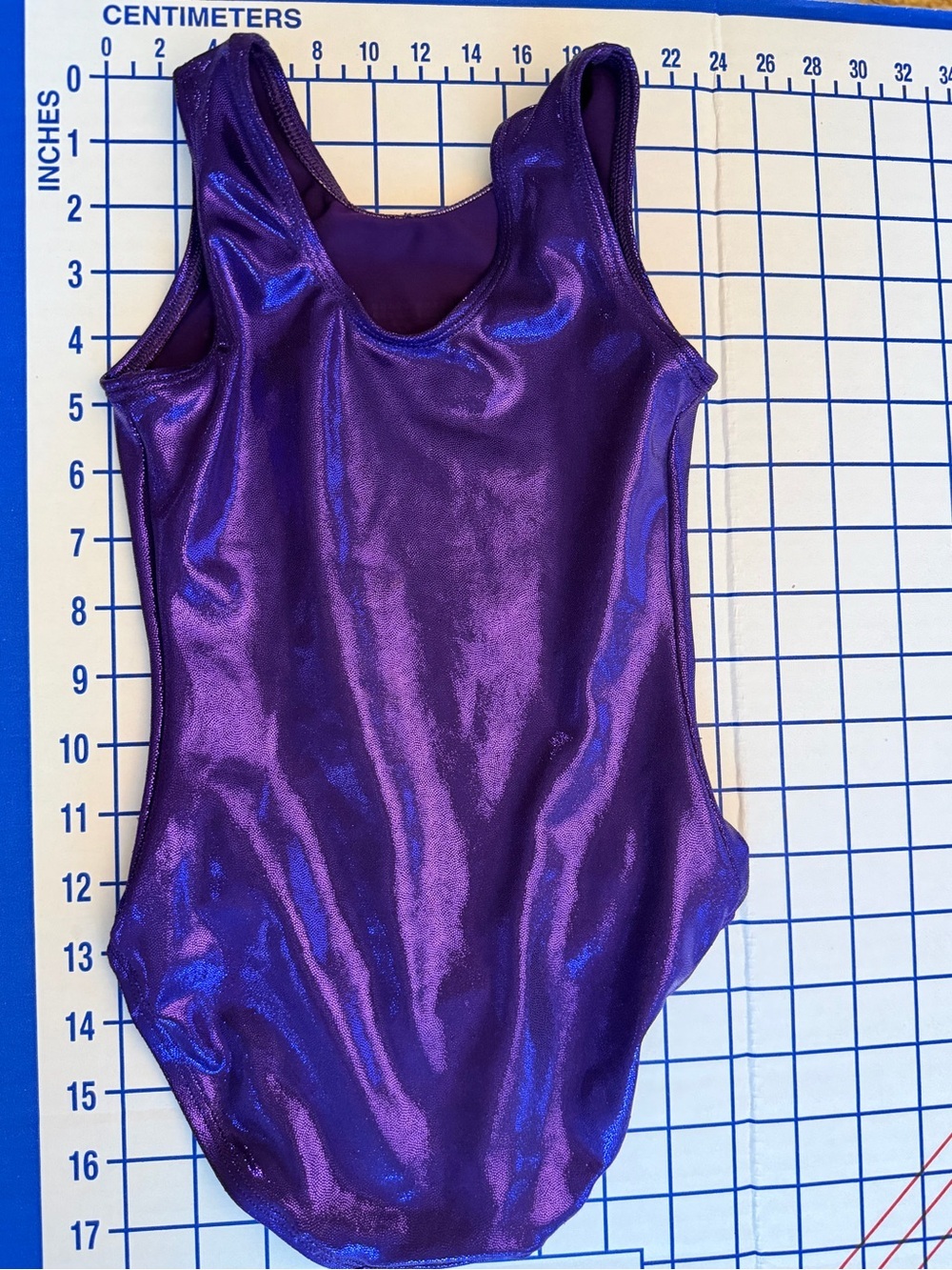 GK Purple Metallic Gymnastics Leotard with Rhinestone TEXAS - Picture 2 of 2
